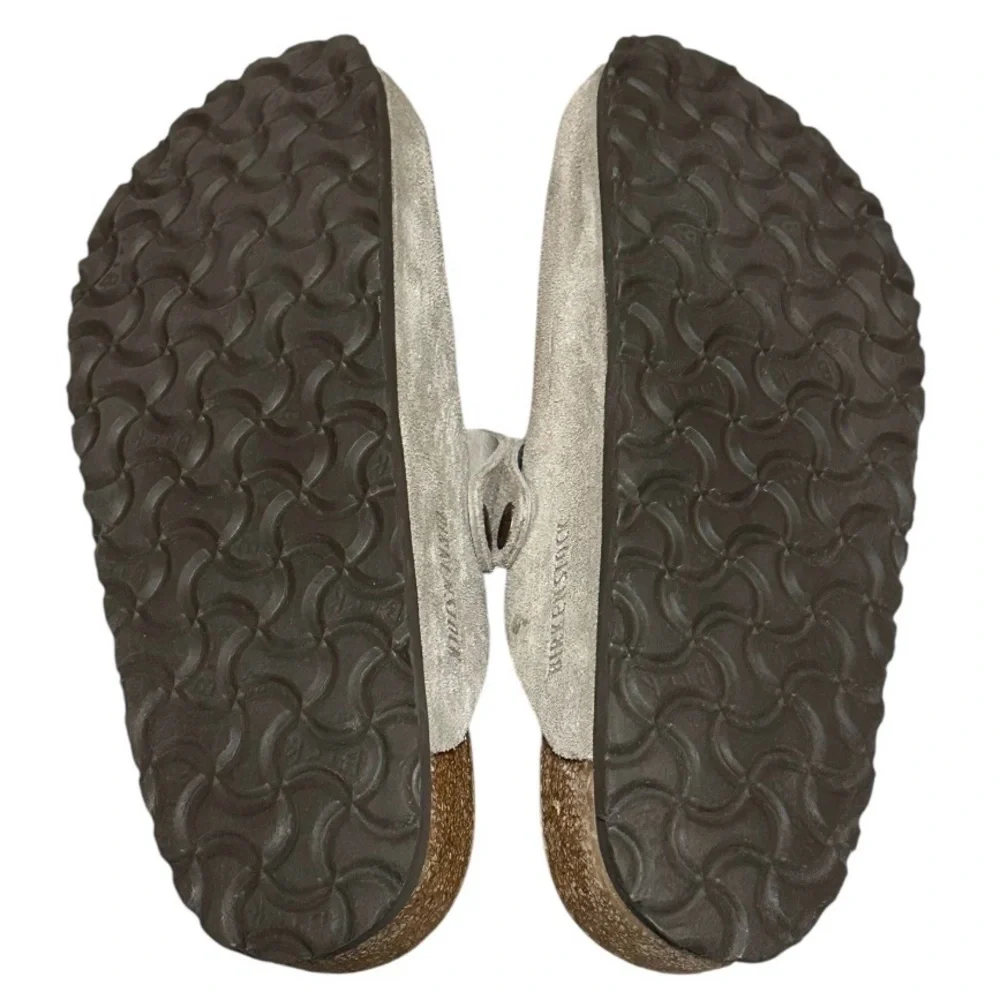 BIRKENSTOCK Taupe Suede Boston Soft Footbed Clog 38 - Picture 4 of 9